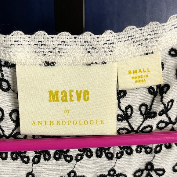 Maeve By Anthropologie Black and White Sleeveless Blouse - Picture 3 of 4